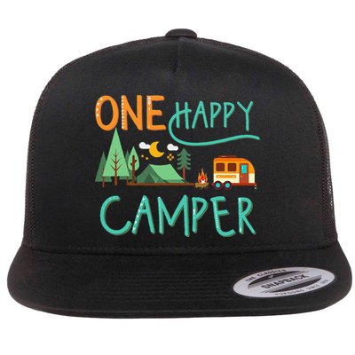 One Happy Camper First Birthday Camping Matching Flatbill Hat