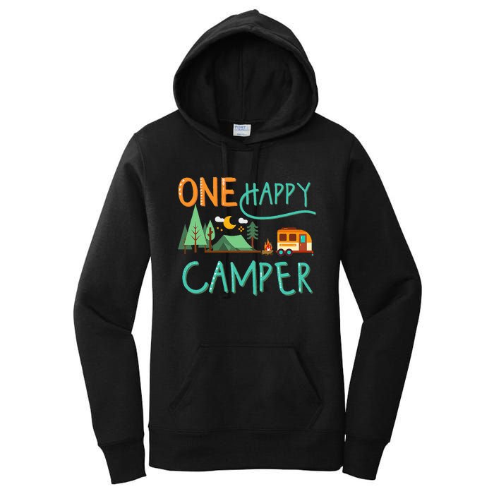 One Happy Camper First Birthday Camping Matching Women's Pullover Hoodie