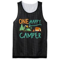 One Happy Camper First Birthday Camping Matching Mesh Reversible Basketball Jersey Tank