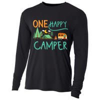 One Happy Camper First Birthday Camping Matching Cooling Performance Long Sleeve Crew