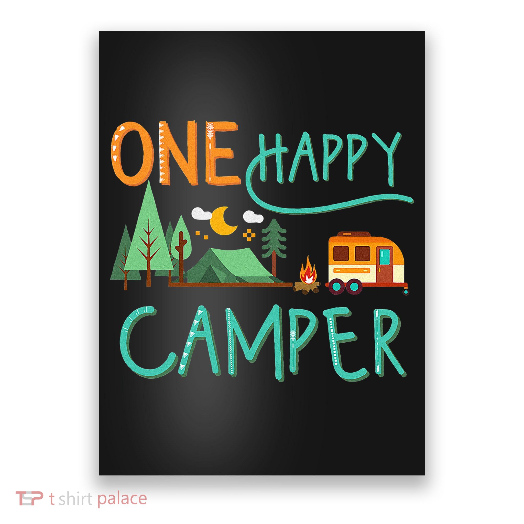 One Happy Camper First Birthday Camping Matching Poster