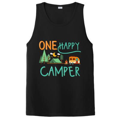 One Happy Camper First Birthday Camping Matching PosiCharge Competitor Tank
