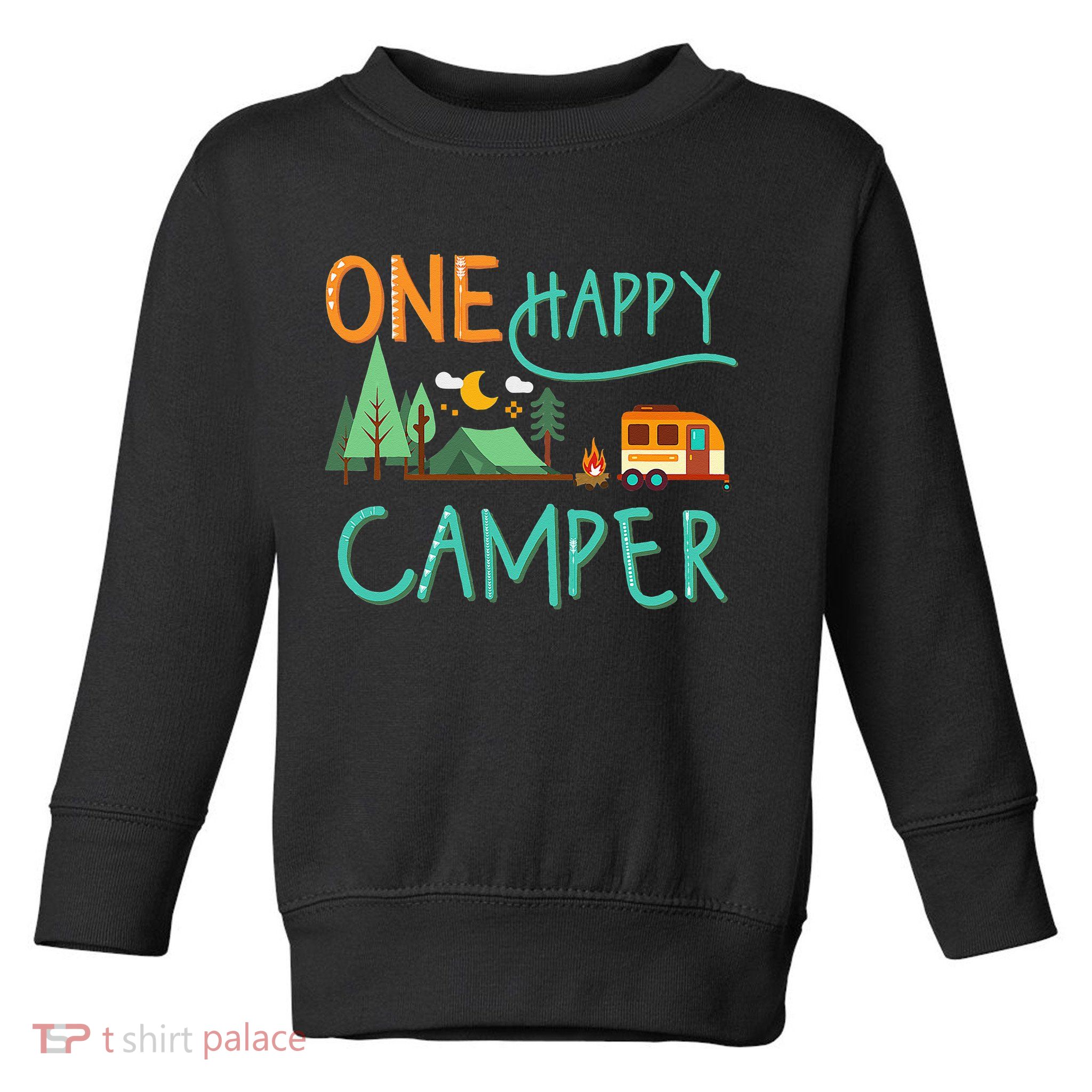 One Happy Camper First Birthday Camping Matching Toddler Sweatshirt