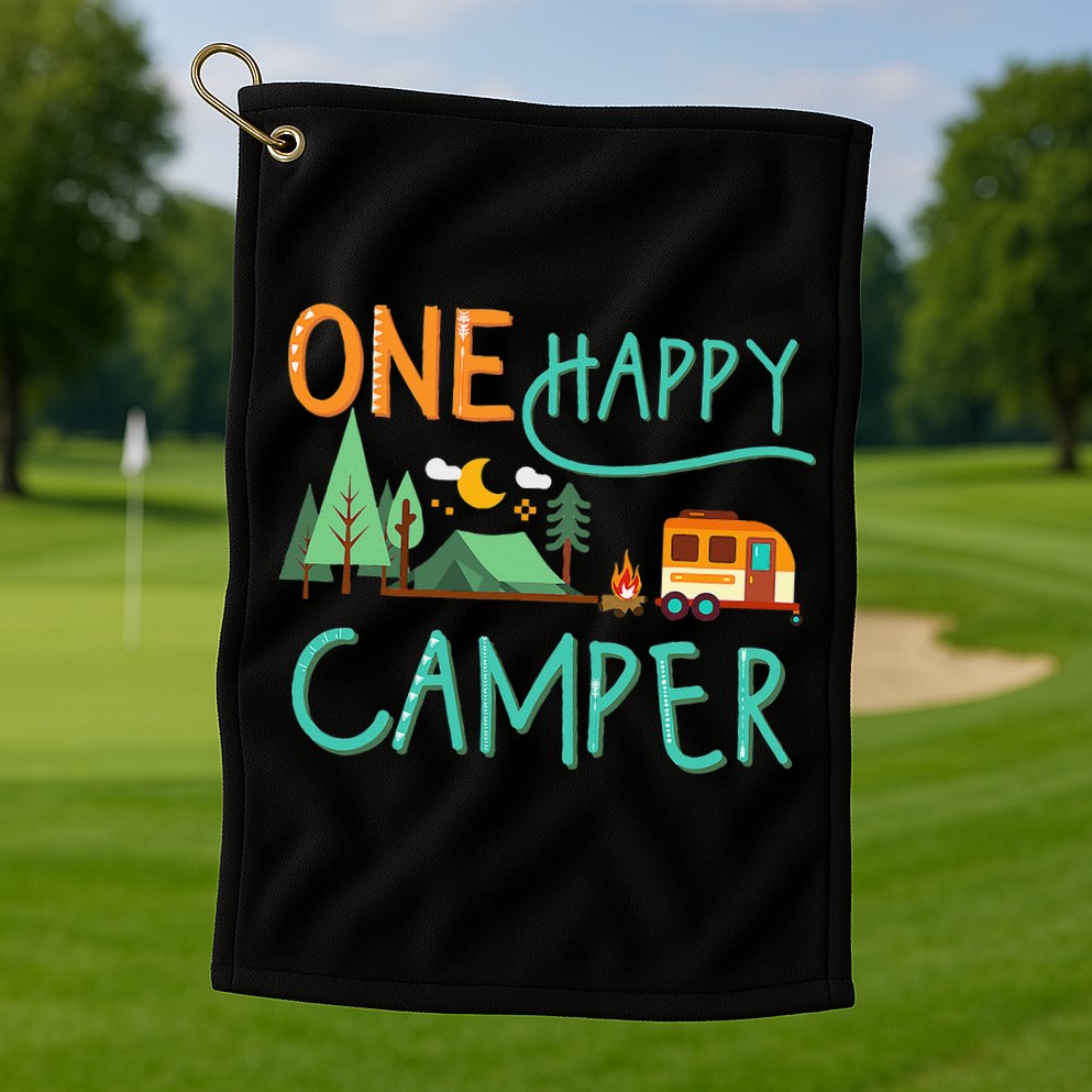 One Happy Camper First Birthday Camping Matching Golf Towel