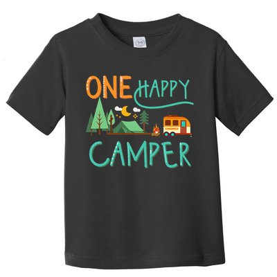 One Happy Camper First Birthday Camping Matching Toddler T-Shirt