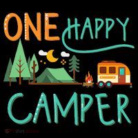 One Happy Camper First Birthday Camping Matching Toddler T-Shirt