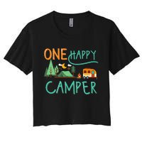 One Happy Camper First Birthday Camping Matching Women's Crop Top Tee