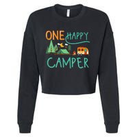 One Happy Camper First Birthday Camping Matching Cropped Pullover Crew