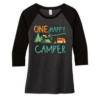 One Happy Camper First Birthday Camping Matching Women's Tri-Blend 3/4-Sleeve Raglan Shirt