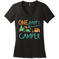 One Happy Camper First Birthday Camping Matching Women's V-Neck T-Shirt