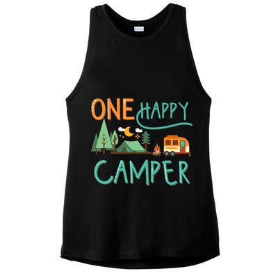 one happy camper first birthday design, Camping Matching Ladies PosiCharge Tri-Blend Wicking Tank