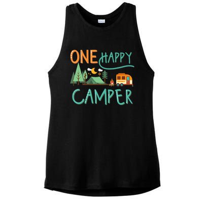 one happy camper first birthday design, Camping Matching Ladies PosiCharge Tri-Blend Wicking Tank