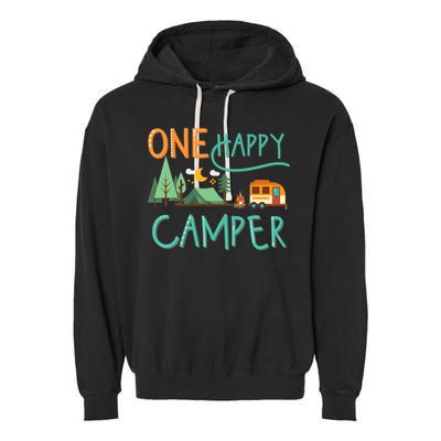 one happy camper first birthday design, Camping Matching Garment-Dyed Fleece Hoodie