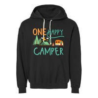 one happy camper first birthday design, Camping Matching Garment-Dyed Fleece Hoodie