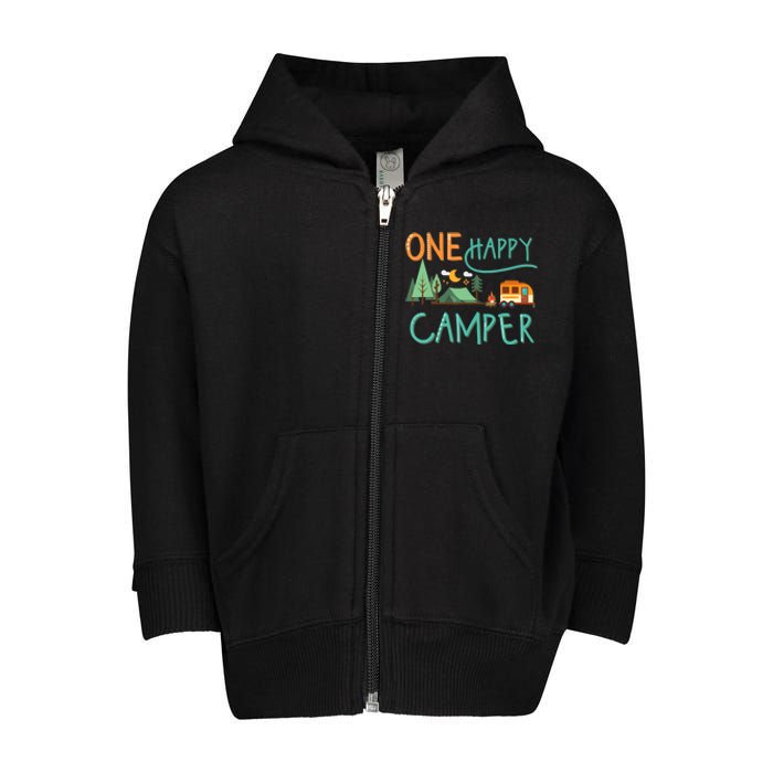 one happy camper first birthday design, Camping Matching Toddler Zip Fleece Hoodie