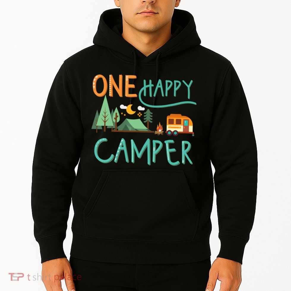 one happy camper first birthday design, Camping Matching Hoodie