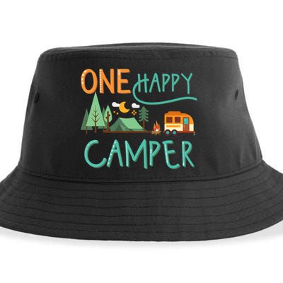 one happy camper first birthday design, Camping Matching Sustainable Bucket Hat