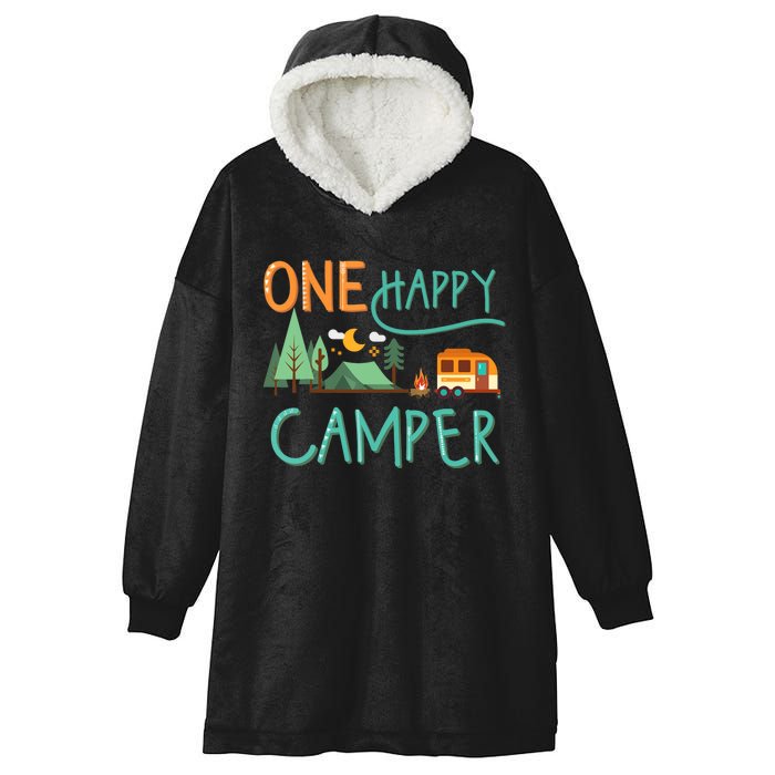 one happy camper first birthday design, Camping Matching Hooded Wearable Blanket