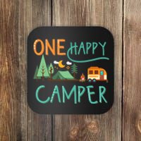 one happy camper first birthday design, Camping Matching Coaster