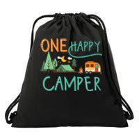 one happy camper first birthday design, Camping Matching Drawstring Bag