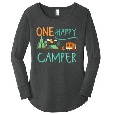 one happy camper first birthday design, Camping Matching Women's Perfect Tri Tunic Long Sleeve Shirt