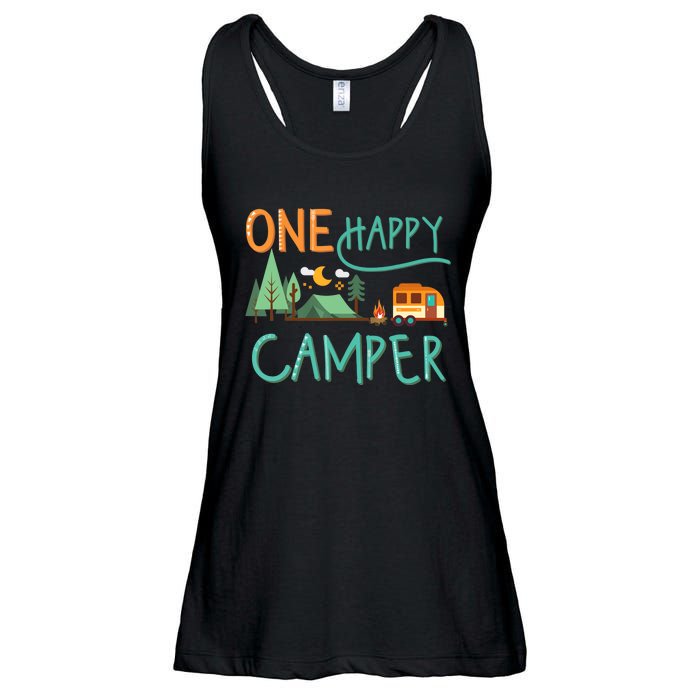 one happy camper first birthday design, Camping Matching Ladies Essential Flowy Tank