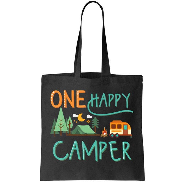 one happy camper first birthday design, Camping Matching Tote Bag