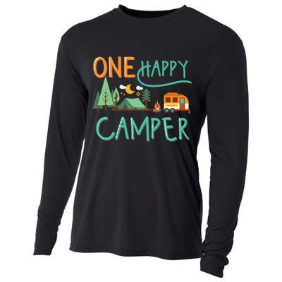 one happy camper first birthday design, Camping Matching Cooling Performance Long Sleeve Crew