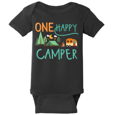 one happy camper first birthday design, Camping Matching Baby Bodysuit