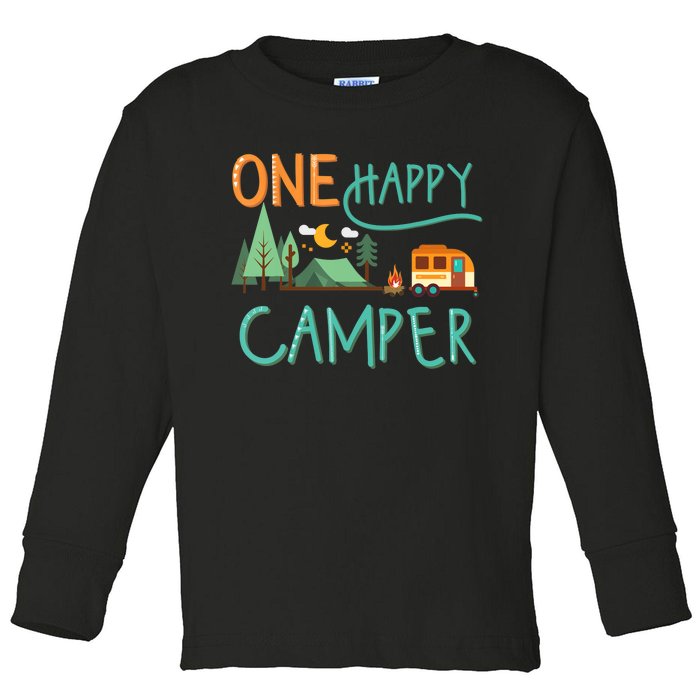 one happy camper first birthday design, Camping Matching Toddler Long Sleeve Shirt