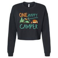 one happy camper first birthday design, Camping Matching Cropped Pullover Crew