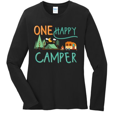 one happy camper first birthday design, Camping Matching Ladies Long Sleeve Shirt