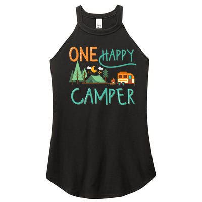 one happy camper first birthday design, Camping Matching Women's Perfect Tri Rocker Tank