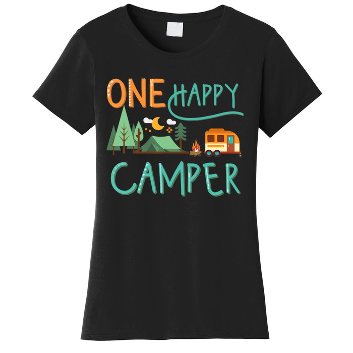 one happy camper first birthday design, Camping Matching Women's T-Shirt