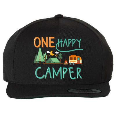 one happy camper first birthday design, Camping Matching Wool Snapback Cap