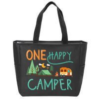 one happy camper first birthday design, Camping Matching Zip Tote Bag