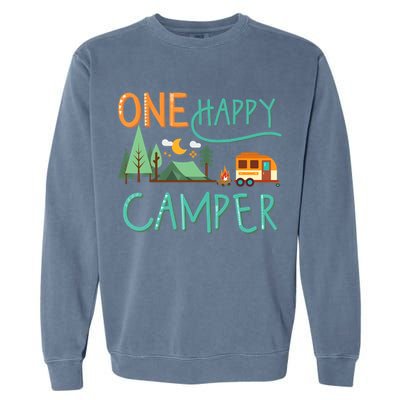 one happy camper first birthday design, Camping Matching Garment-Dyed Sweatshirt