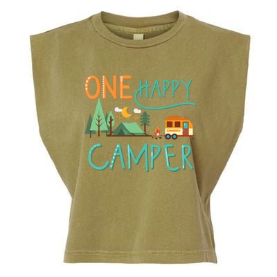 one happy camper first birthday design, Camping Matching Garment-Dyed Women's Muscle Tee