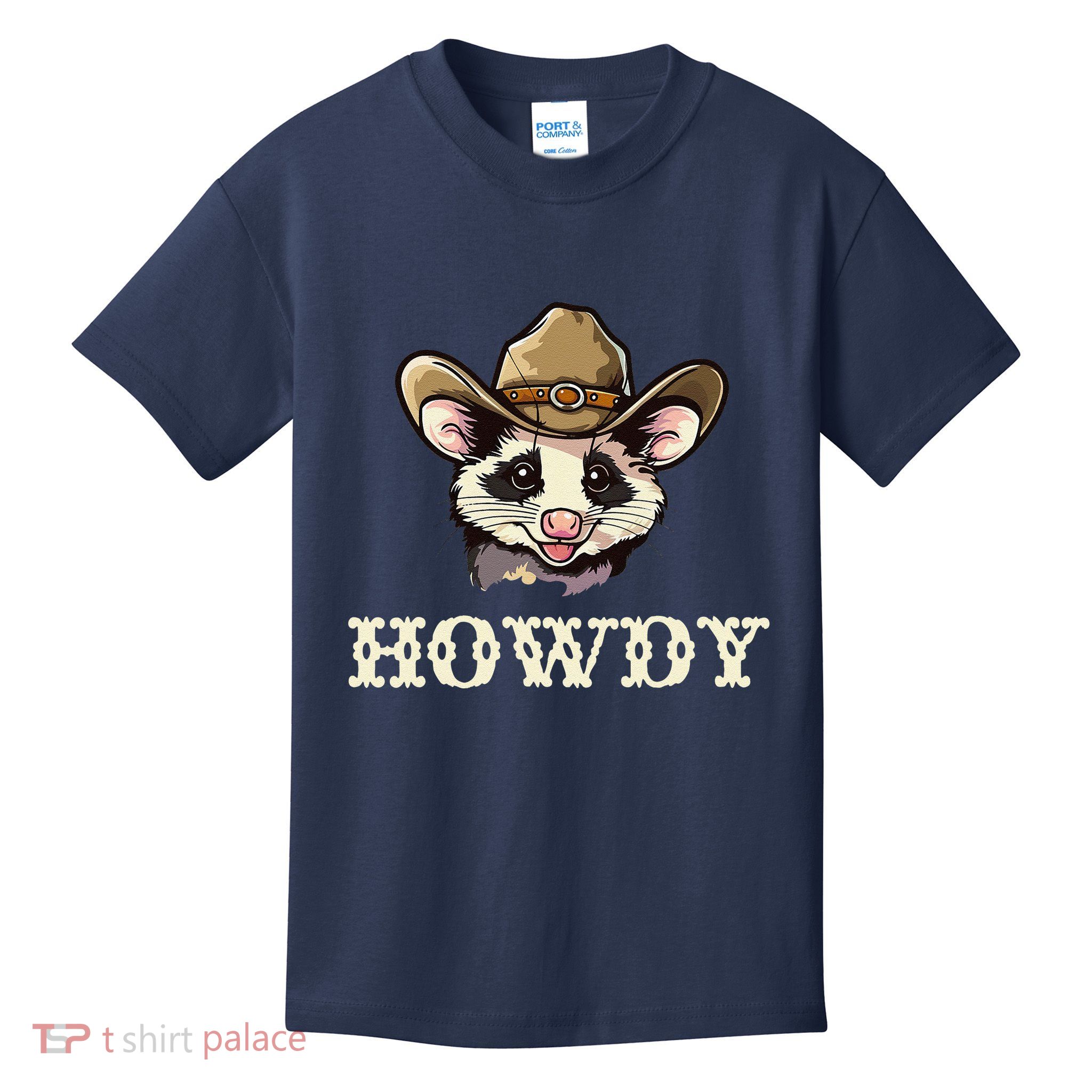 Opossum Howdy Cowboy Possum Lover Kids T-Shirt