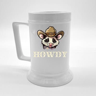 Opossum Howdy Cowboy Possum Lover Beer Stein