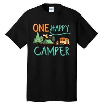 One Happy Camper First Birthday Camping Matching Tall T-Shirt