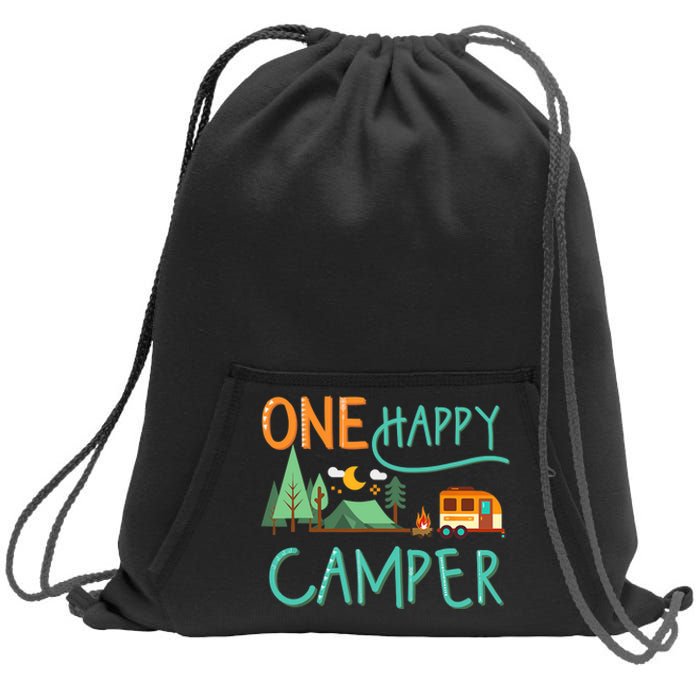 One Happy Camper First Birthday Camping Matching Sweatshirt Cinch Pack Bag