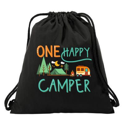 One Happy Camper First Birthday Camping Matching Drawstring Bag