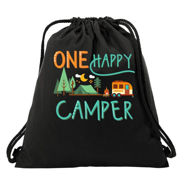 One Happy Camper First Birthday Camping Matching Drawstring Bag