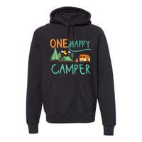 One Happy Camper First Birthday Camping Matching Premium Hoodie