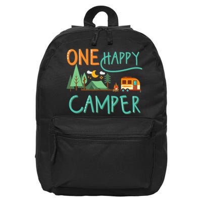 One Happy Camper First Birthday Camping Matching 16 in Basic Backpack