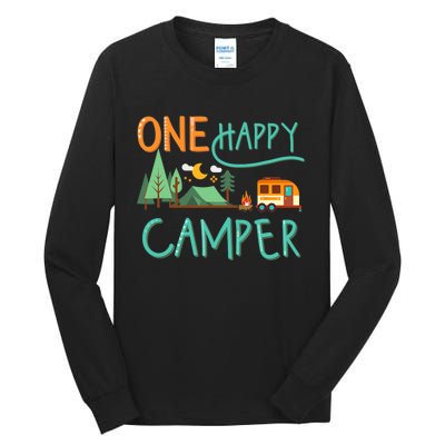 One Happy Camper First Birthday Camping Matching Tall Long Sleeve T-Shirt