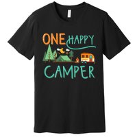 One Happy Camper First Birthday Camping Matching Premium T-Shirt