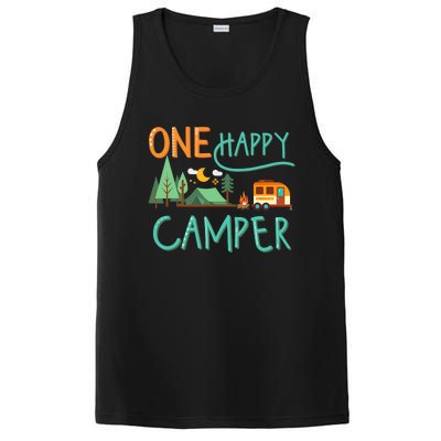 One Happy Camper First Birthday Camping Matching PosiCharge Competitor Tank