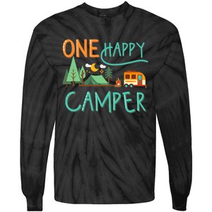 One Happy Camper First Birthday Camping Matching Tie-Dye Long Sleeve Shirt